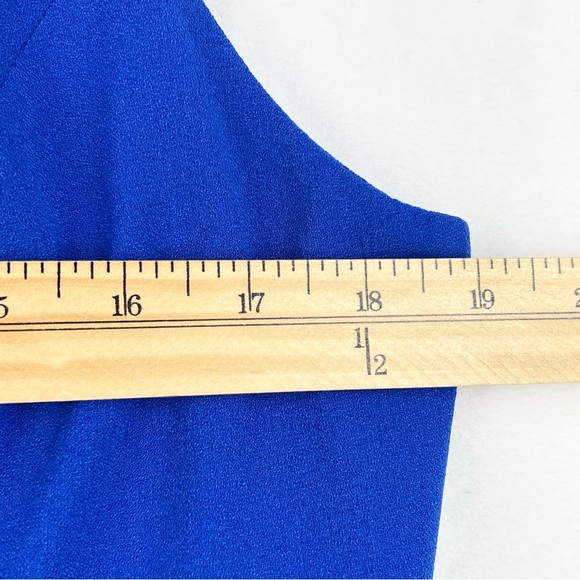 Dress the Population Blue Catalina Fit & Flare Cocktail Midi Dress Sz Large - Picture 9 of 12